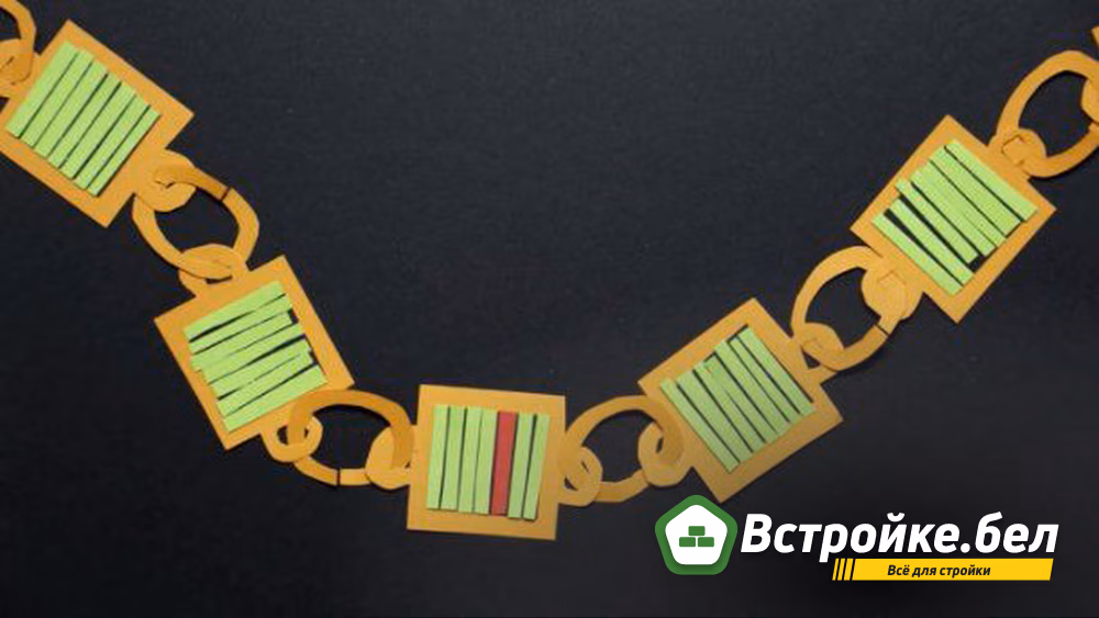 Cut-out paper model a blockchain